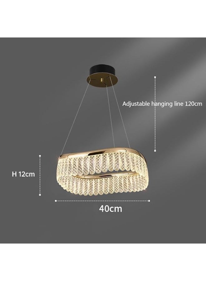 المفتاحة ثريا كريستال بيضاوية عصرية - مصباح سقف معلق فاخر بتقنية LED | مصباح معلق أنيق لغرفة المعيشة وغرفة الطعام وغرفة النوم - Image 4